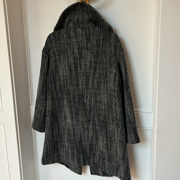 Eileen Fisher Wool Tweed Winter Coat with Buttons pockets Black Grey xsmall - Picture 11 of 14